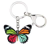 BONSNY Acrílico Floral Linda Mariposa Llavero Llaveros para Mujeres Carteras Bolsas Llave Insecto Joyería Regalos Accesorios (Multicolor)