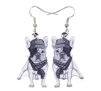 bonsny acrílico gota Dangle Pendientes de Bulldog Francés diseño divertido regalo para chica mujeres joyas