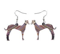 bonsny acrílico gota Greyhound perro Mascotas pendientes diseño divertido regalo para chica mujer moda joyas