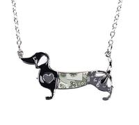 BONSNY Amor corazón Esmalte aleación de Zinc Metal de Perro Salchicha Collar Perro Animal Colgante Diseño único