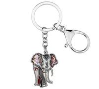 BONSNY Cadena de aleación de esmalte lindo elefante de la selva de joyería llavero para las mujeres bolso del coche de la llaves encantos Accesorios (Tinta)