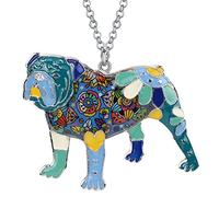 BONSNY Dog Collection Winston Inglés Bulldog Británico Bull Terrier Collares Declaración Esmalte Colgante