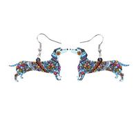 bonsny Drop de perro salchicha perro pendientes diseño divertido seis Color regalo para chica mujeres joyas