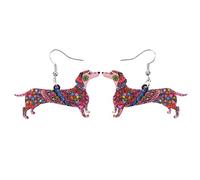 bonsny Drop de perro salchicha perro pendientes diseño divertido seis Color regalo para chica mujeres joyas