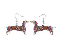 bonsny Drop de perro salchicha perro pendientes diseño divertido seis Color regalo para chica mujeres joyas