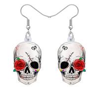 BONSNY Gota de Acrílico Colgantes Novedad Halloween Esqueleto Cráneo Pendientes Gótico Punk Joyería Regalos para Mujeres Señoras Niñas Fiesta Favores Decoraciones de Vacaciones (Colorido)