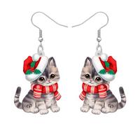 Bonsny Pendientes colgantes de acrílico con diseño de gato dulce y gatito, joyería para mujer, regalo para mujer, 29mm x 20mm, Acrílico, Sin piedra preciosa
