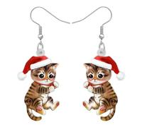 Bonsny Pendientes colgantes de acrílico con diseño de gato dulce y gatito, joyería para mujer, regalo para mujer, 33mm x 20mm, Acrílico, Sin piedra preciosa
