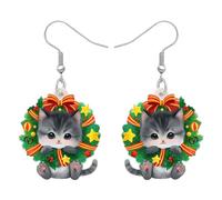 Bonsny Pendientes colgantes de acrílico con diseño de gato dulce y gatito, joyería para mujer, regalo para mujer, 28mm x 24mm, Acrílico, Sin piedra preciosa