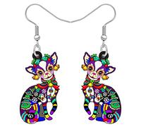 Bonsny Pendientes colgantes de acrílico para perro chihuahua, joyería para mujeres y niñas, Acrílico, No es una piedra preciosa