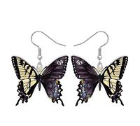 BONSNY Pendientes colgantes de mariposa floral, joyería de insectos de moda para mujer, Acrílico, Sin piedra preciosa