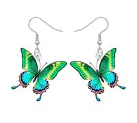 Bonsny Pendientes colgantes de mariposa monarca grande, joyería de insectos para mujer, regalos, Medio, Acrílico, Arenisca