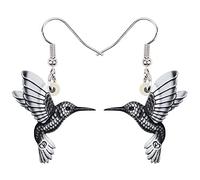 Bonsny Pendientes de gota de acrílico para mujer, niñas, niños, regalo de colibrí, Acrílico, Sin gemas.,