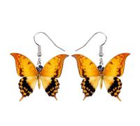 Bonsny Pendientes de mariposa de Morpho Menelaus con diseño de gota para mujeres y niñas, Acrílico, Sin gemas.