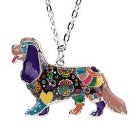 bonsny perro colección "Bracken" nuestra Cavalier King Charles Spaniel aleación esmalte colgante collar