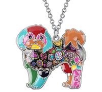 BONSNY Perro colección Cacao Nuestra Shih Tzu Perro Yorkshire Terrier Cachorro Perro declaración Mujeres Colgante Collar