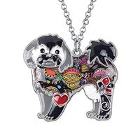 BONSNY Perro colección Cacao Nuestra Shih Tzu Perro Yorkshire Terrier Cachorro Perro declaración Mujeres Colgante Collar