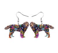 bonsny perro colección"Magnum" declaración gota Dangle Pendientes de acrílico mascotas Terranova