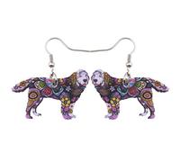 bonsny perro colección"Magnum" declaración gota Dangle Pendientes de acrílico mascotas Terranova