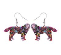 bonsny perro colección"Magnum" declaración gota Dangle Pendientes de acrílico mascotas Terranova