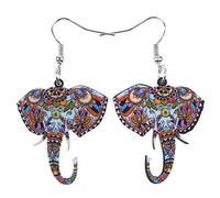 bonsny Wildlife Collection"sol" jungla Wild elefante gota pendientes colgantes mujeres joyería