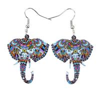 bonsny Wildlife Collection"sol" jungla Wild elefante gota pendientes colgantes mujeres joyería