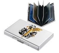 BONSYL® Soporte para tarjetas de crédito, cartera delgada con bloqueo RFID, diseño moderno y patrones artísticos, cartera de metal para tarjetas de crédito, para hombres y mujeres., 3.7 x 2.5 x 0.5