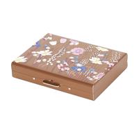 BONSYL® Tarjetero de Tarjeta de Crédito con 10 Ranuras, Billetera de Tarjeta de Crédito con Bloqueo RFID de Metal Delgado para Hombres y Mujeres. (10 Ranuras-Oro Rosa-Flor)