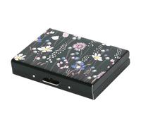 BONSYL® Tarjetero de Tarjeta de Crédito con 10 Ranuras, Billetera de Tarjeta de Crédito con Bloqueo RFID de Metal Delgado para Hombres y Mujeres. (10 Ranuras-Negro-Flor)