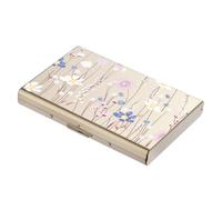 BONSYL® Tarjetero de Tarjeta de Crédito con 6 Ranuras, Billetera de Tarjeta de Crédito con Bloqueo RFID de Metal Delgado para Hombres y Mujeres. (6 Ranuras-Oro-Flor)