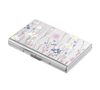 BONSYL® Tarjetero de Tarjeta de Crédito con 6 Ranuras, Billetera de Tarjeta de Crédito con Bloqueo RFID de Metal Delgado para Hombres y Mujeres. (6 Ranuras-Plata-Flor)