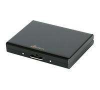 BONSYL® Tarjetero de Tarjeta de Crédito con 8 Ranuras, Billetera de Tarjeta de Crédito con Bloqueo RFID de Metal Delgado para Hombres y Mujeres. (8 Ranuras-Negro)