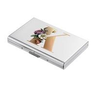 BONSYL® Tarjetero para Tarjetas de crédito con Bloqueo RFID, Diseño Moderno y Patrones Artísticos, Cartera de Metal para Tarjetas de Crédito, para Hombres y Mujeres. (6 Ranuras/Plata/K)