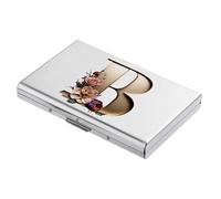 BONSYL® Tarjetero para Tarjetas de crédito con Bloqueo RFID, Diseño Moderno y Patrones Artísticos, Cartera de Metal para Tarjetas de Crédito, para Hombres y Mujeres. (6 Ranuras/Plata/B)