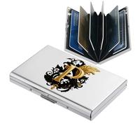 BONSYL® Tarjetero para Tarjetas de crédito con Bloqueo RFID, Diseño Moderno y Patrones Artísticos, Cartera de Metal para Tarjetas de Crédito, para Hombres y Mujeres. (6 Ranuras/Plata/P)