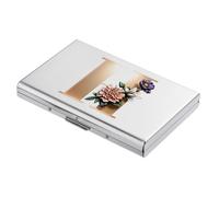 BONSYL® Tarjetero para Tarjetas de crédito con Bloqueo RFID, Diseño Moderno y Patrones Artísticos, Cartera de Metal para Tarjetas de Crédito, para Hombres y Mujeres. (6 Ranuras/Plata/H)