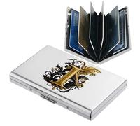 BONSYL® Tarjetero para Tarjetas de crédito con Bloqueo RFID, Diseño Moderno y Patrones Artísticos, Cartera de Metal para Tarjetas de Crédito, para Hombres y Mujeres. (6 Ranuras/Plata/I)