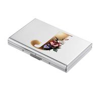 BONSYL® Tarjetero para Tarjetas de crédito con Bloqueo RFID, Diseño Moderno y Patrones Artísticos, Cartera de Metal para Tarjetas de Crédito, para Hombres y Mujeres. (6 Ranuras/Plata/J)