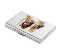 BONSYL® Tarjetero para Tarjetas de crédito con Bloqueo RFID, Diseño Moderno y Patrones Artísticos, Cartera de Metal para Tarjetas de Crédito, para Hombres y Mujeres. (6 Ranuras/Plata/M)