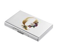 BONSYL® Tarjetero para Tarjetas de crédito con Bloqueo RFID, Diseño Moderno y Patrones Artísticos, Cartera de Metal para Tarjetas de Crédito, para Hombres y Mujeres. (6 Ranuras/Plata/Q)