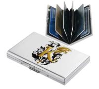 BONSYL® Tarjetero para Tarjetas de crédito con Bloqueo RFID, Diseño Moderno y Patrones Artísticos, Cartera de Metal para Tarjetas de Crédito, para Hombres y Mujeres. (6 Ranuras/Plata/K)