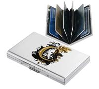 BONSYL® Tarjetero para Tarjetas de crédito con Bloqueo RFID, Diseño Moderno y Patrones Artísticos, Cartera de Metal para Tarjetas de Crédito, para Hombres y Mujeres. (6 Ranuras/Plata/C)