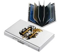 BONSYL® Tarjetero para Tarjetas de crédito con Bloqueo RFID, Diseño Moderno y Patrones Artísticos, Cartera de Metal para Tarjetas de Crédito, para Hombres y Mujeres. (6 Ranuras/Plata/H)