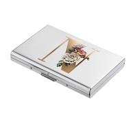 BONSYL® Tarjetero para Tarjetas de crédito con Bloqueo RFID, Diseño Moderno y Patrones Artísticos, Cartera de Metal para Tarjetas de Crédito, para Hombres y Mujeres. (6 Ranuras/Plata/N)