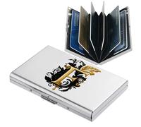 BONSYL® Tarjetero para Tarjetas de crédito con Bloqueo RFID, Diseño Moderno y Patrones Artísticos, Cartera de Metal para Tarjetas de Crédito, para Hombres y Mujeres. (6 Ranuras/Plata/F)