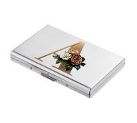 BONSYL® Tarjetero para Tarjetas de crédito con Bloqueo RFID, Diseño Moderno y Patrones Artísticos, Cartera de Metal para Tarjetas de Crédito, para Hombres y Mujeres. (6 Ranuras/Plata/A)