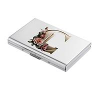 BONSYL® Tarjetero para Tarjetas de crédito con Bloqueo RFID, Diseño Moderno y Patrones Artísticos, Cartera de Metal para Tarjetas de Crédito, para Hombres y Mujeres. (6 Ranuras/Plata/C)