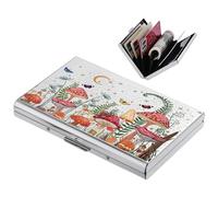 BONSYL® Tarjetero para Tarjetas de crédito, Delgado Tarjetero de Metal con Bloqueo RFID con 6 Ranuras, para Hombre y Mujer.(6 Tarjetas/Plata/Champiñón)