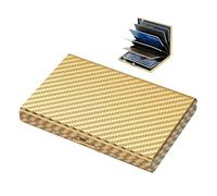 BONSYL® Tarjetero para Tarjetas de crédito, Delgado Tarjetero de Metal con Bloqueo RFID con 6 Ranuras, para Hombre y Mujer.(6 Tarjetas/Oro)