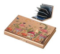 BONSYL® Tarjetero para Tarjetas de crédito, Delgado Tarjetero de Metal con Bloqueo RFID con 6 Ranuras, para Hombre y Mujer.(6 Tarjetas/Oro Rosa/Champiñón)